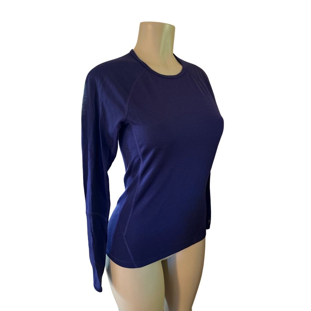 Women S SmartWool NTS Light 195 Crew Long Sleeved Base Layer Shirt Top Purple